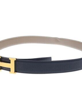 Hermes Constance Belt Noir Black Brown Togo Gold